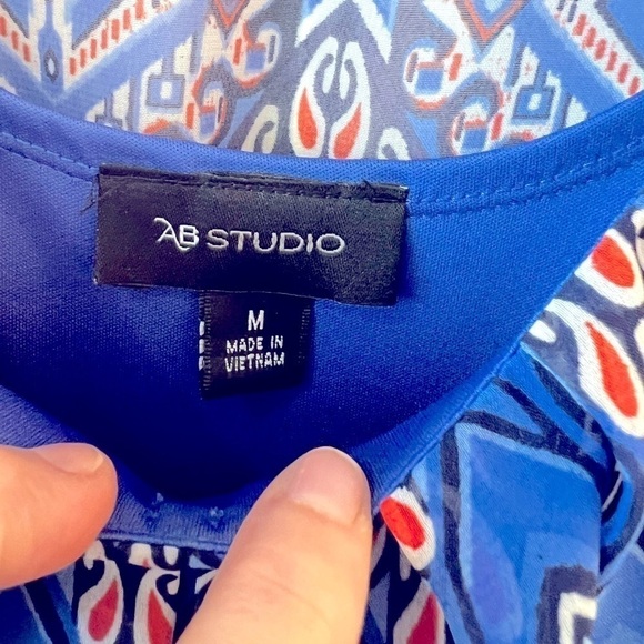 AB Studio Sleeveless Paisley and Geometric Print Dress Size M - Picture 3 of 4